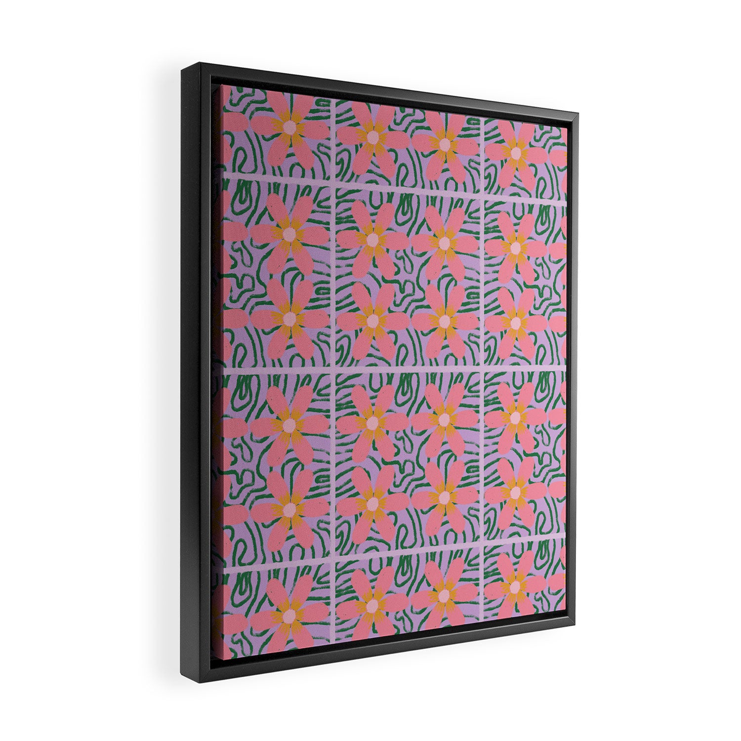 Psychedelic Daisies Framed Canvas Print Gallery Image 2