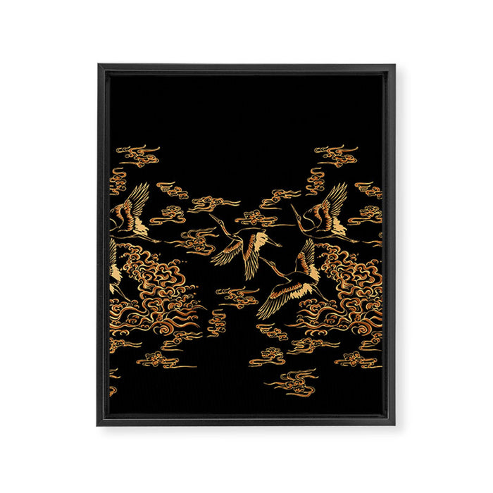 Crane and clouds Framed Canvas Print Gallery Image 1