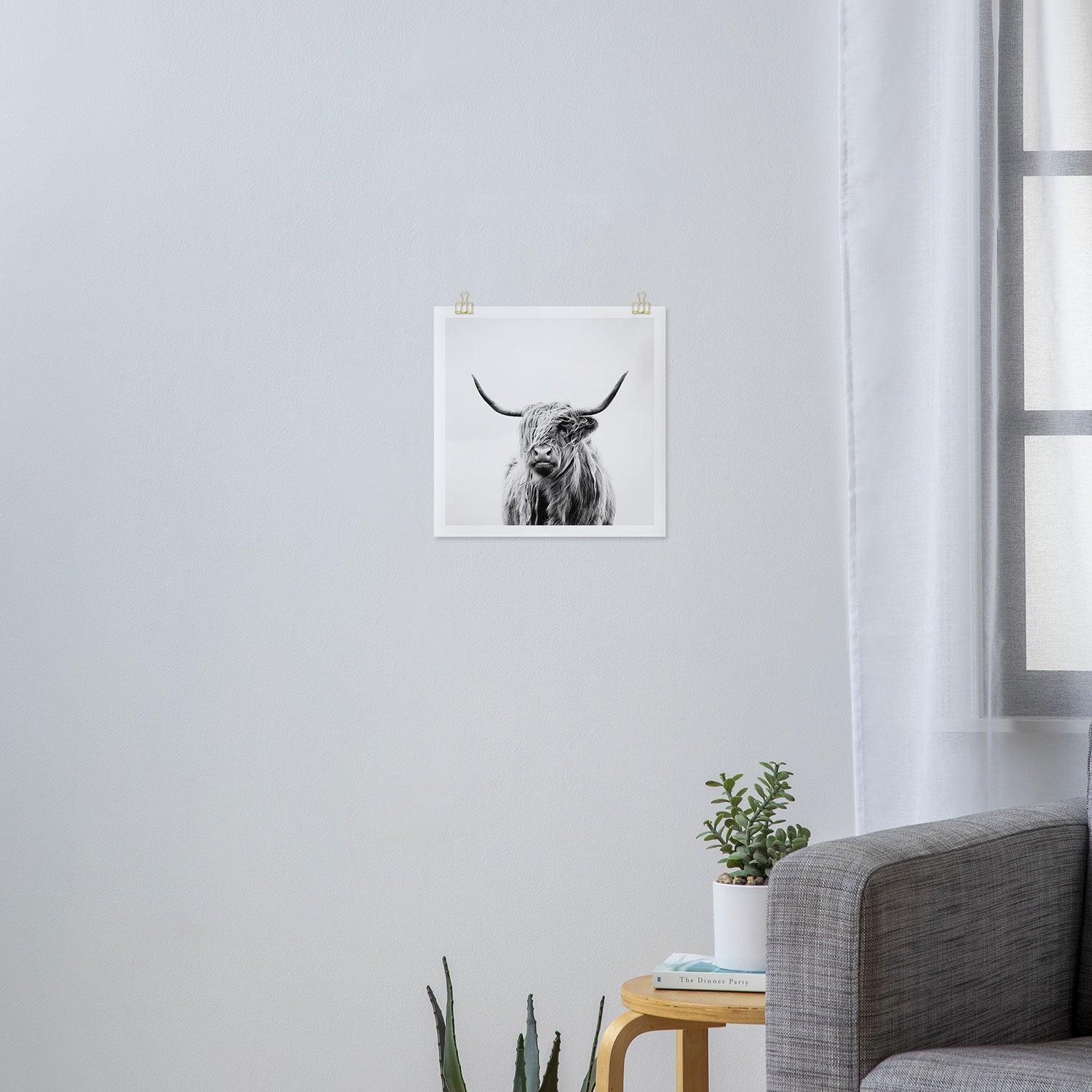 portrait of a highland cow Art Print Gallery Image 3