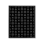 gamer pattern black and white  - gaming design black Framed Canvas Print Gallery Image 6