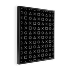 gamer pattern black and white  - gaming design black Framed Canvas Print Gallery Image 2
