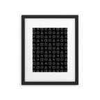 gamer pattern black and white  - gaming design black Framed Art Print Gallery Image 5