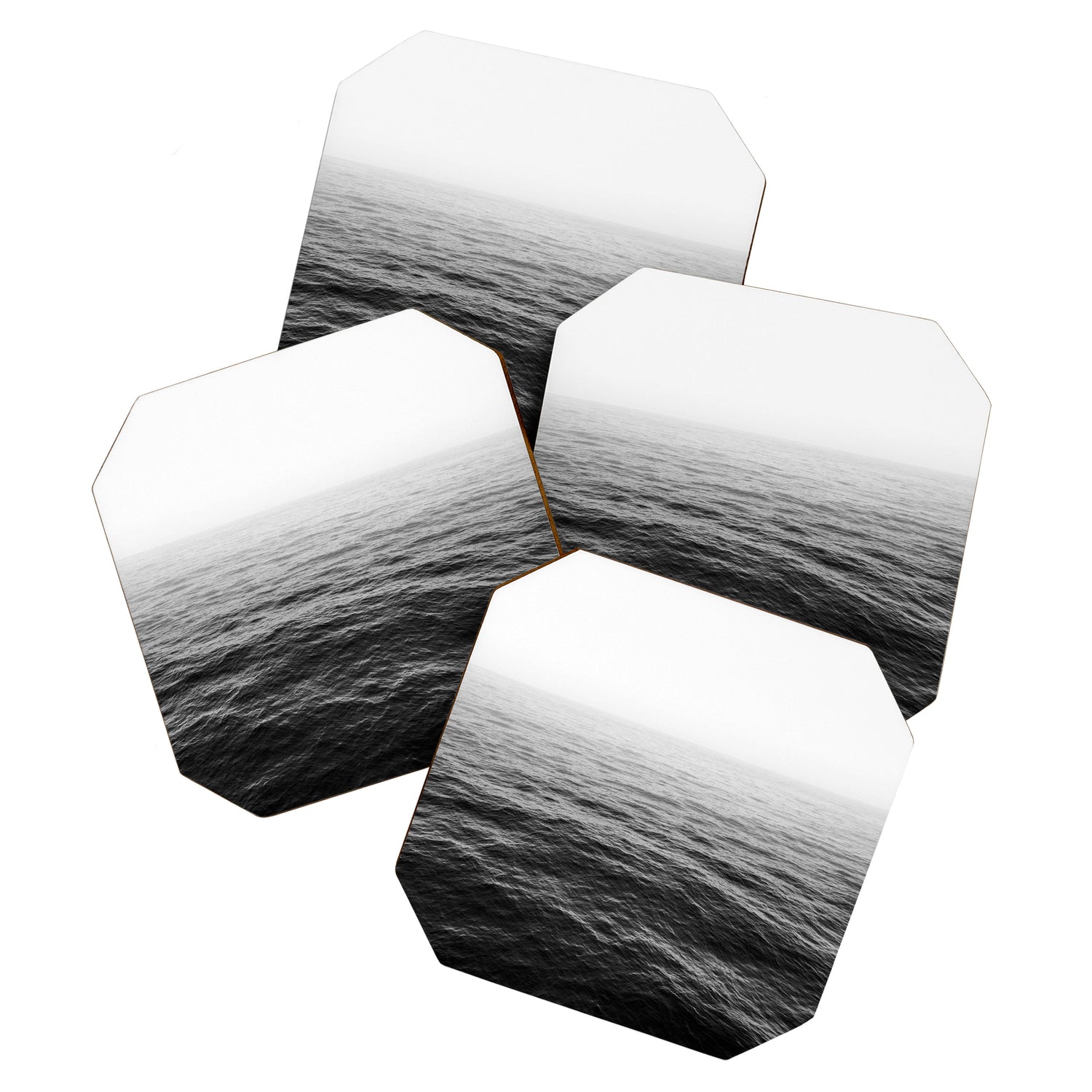 ocean horizon black and white landscape photography Coaster Gallery Image 1