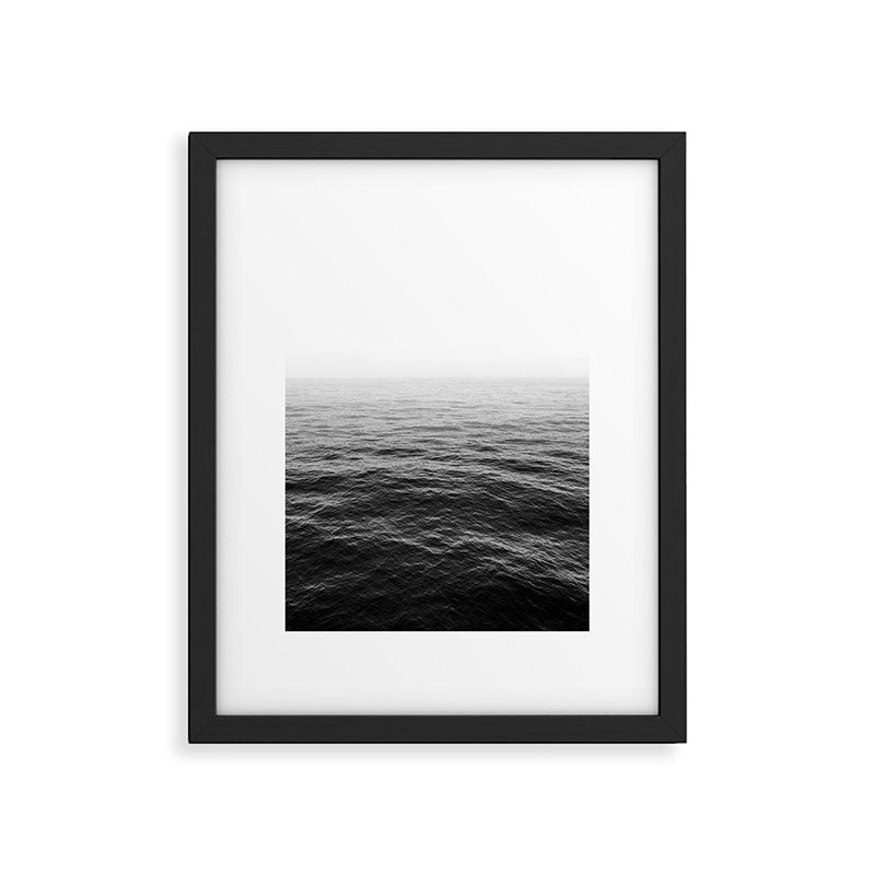 ocean horizon black and white landscape photography Framed Art Print Gallery Image 5