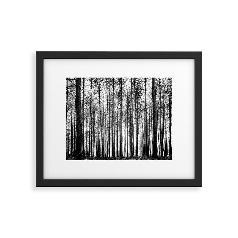 trees in forest landscape - black and white nature photography Framed Art Print Gallery Image 4