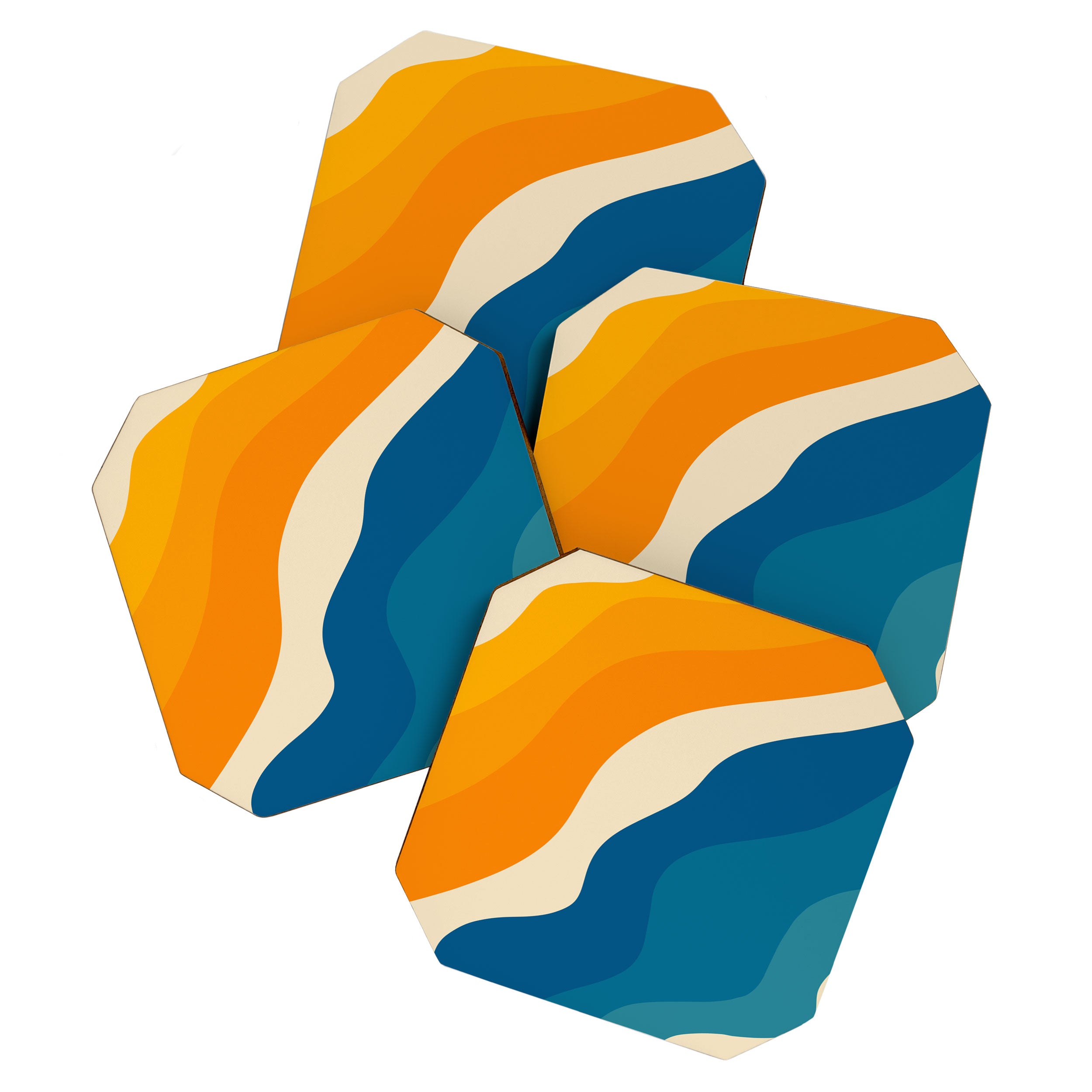 Minimalist abstract waves Coaster Gallery Image 1