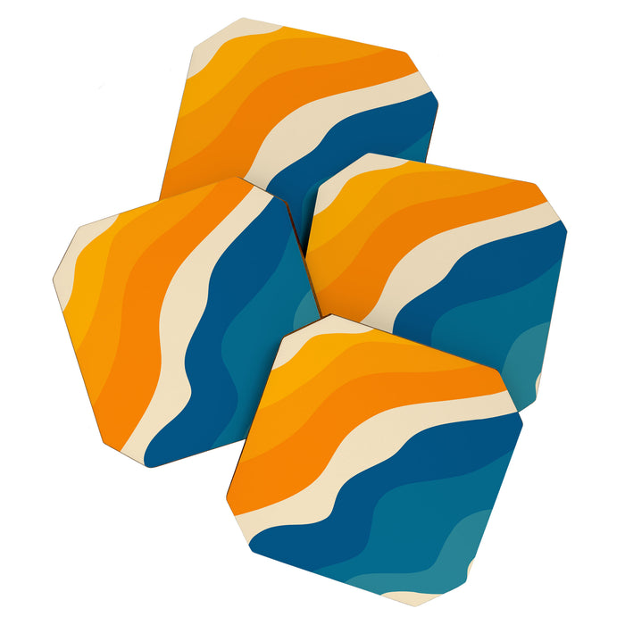 Minimalist abstract waves Coaster Gallery Image 1