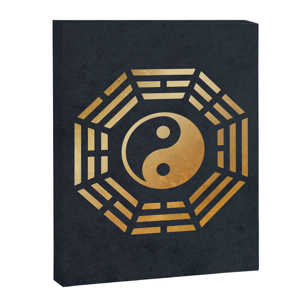 Golden Yin Yang I Ching Canvas Print Gallery Image 6