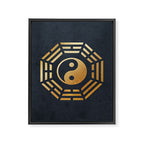 Golden Yin Yang I Ching Framed Canvas Print Gallery Image 6
