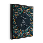 Grow with The Flow - Vibrant Floral Damask Pattern Framed Canvas Print Gallery Image 2