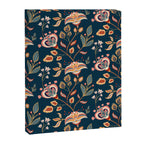 Indian Floral Trail - Deep Navy Blue Canvas Print Gallery Image 8