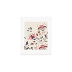 Indian Floral Trail - Ivory Coral Navy Art Print Gallery Image 1