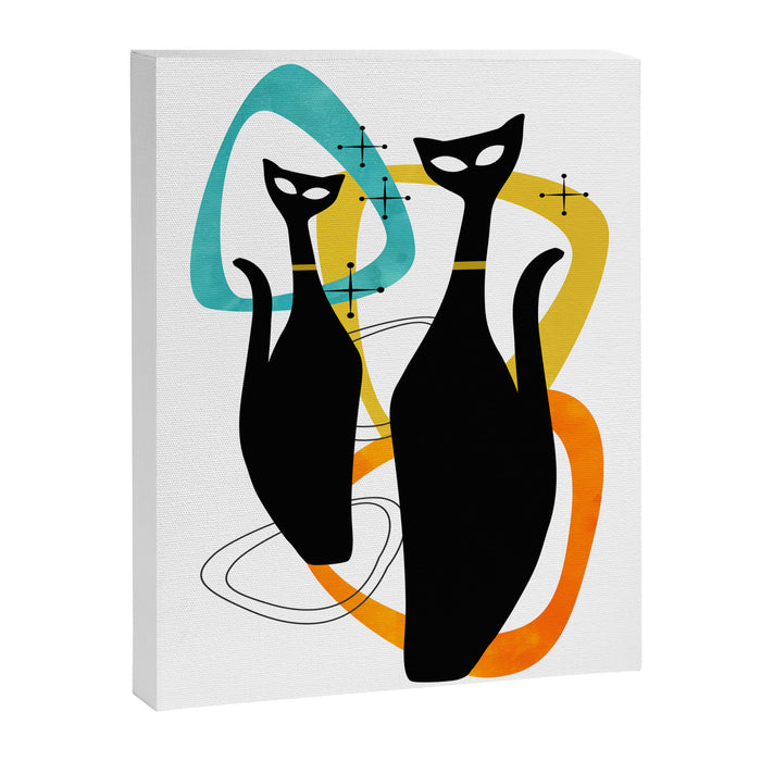 Mid Century Atomic Cats Canvas Print Gallery Image 1