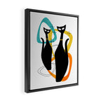 Mid Century Atomic Cats Framed Canvas Print Gallery Image 2