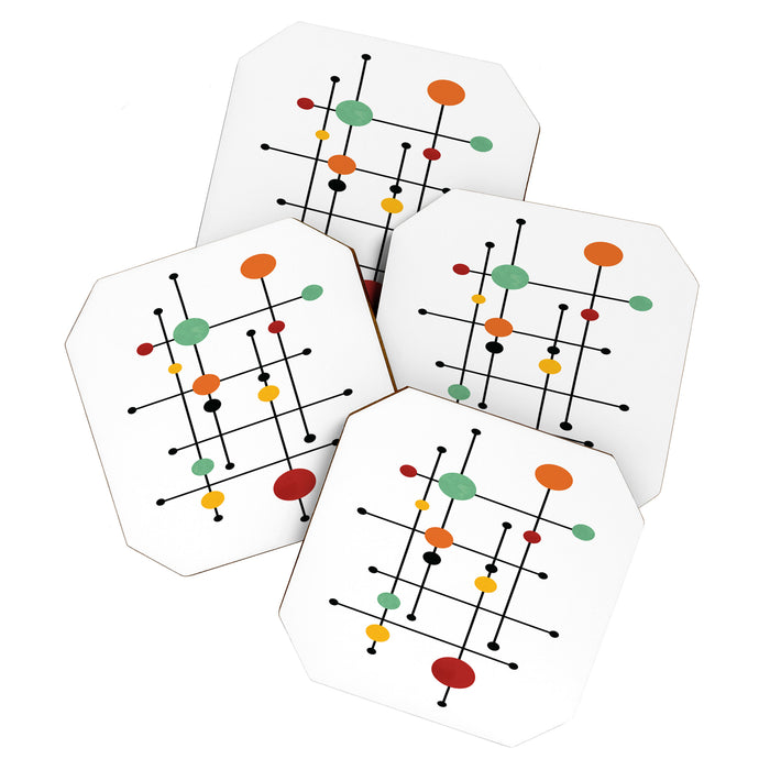 Mid Century Modern 1-4 Coaster Gallery Image 1