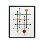 Mid Century Modern 1-4 Framed Canvas Print Gallery Image 6