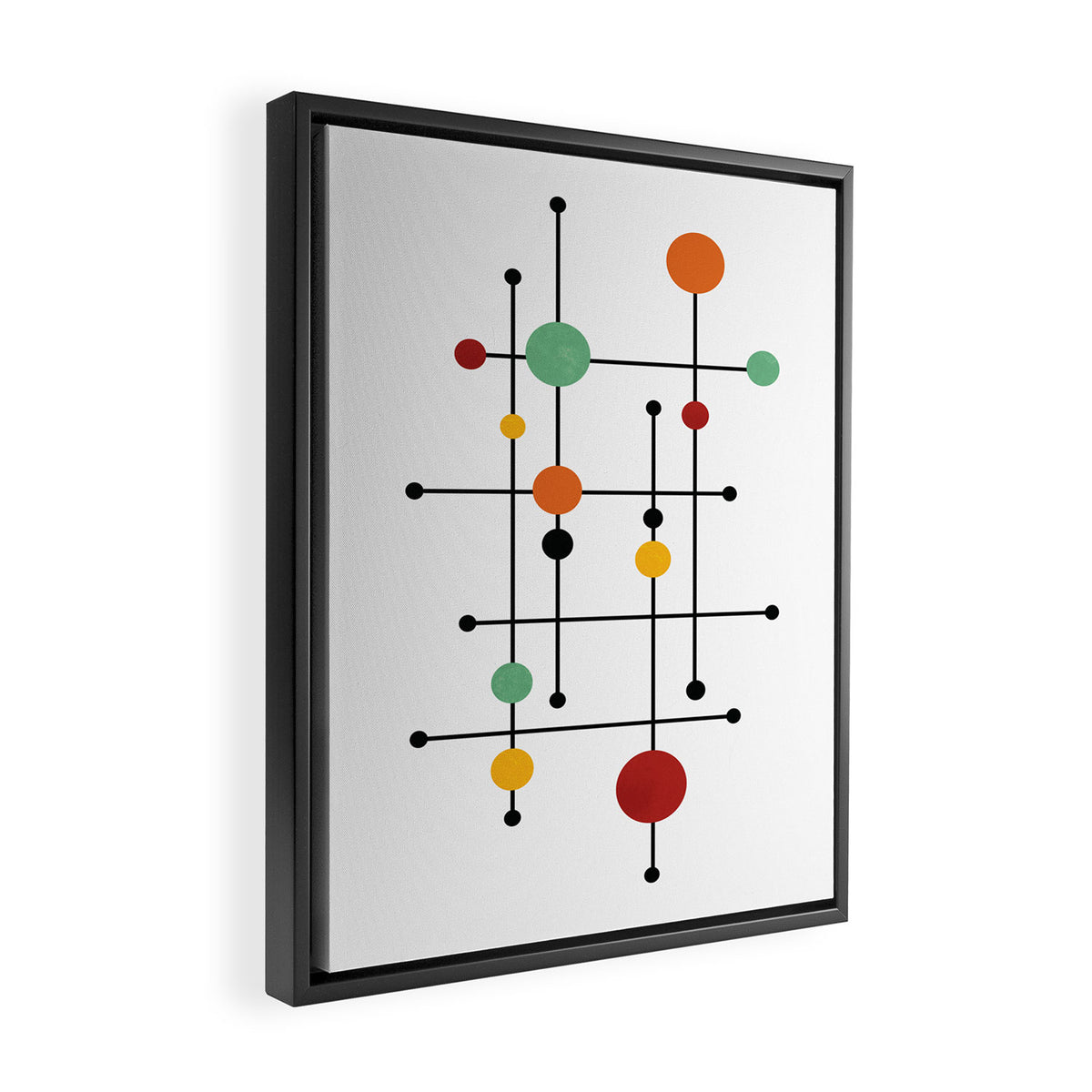 Mid Century Modern 1-4 Framed Canvas Print Gallery Image 2