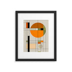 Mid Century Modern Geometric Art Abstract Shapes Orange and Green Retro Design Bauhaus Style  Framed Art Print Gallery Image 4