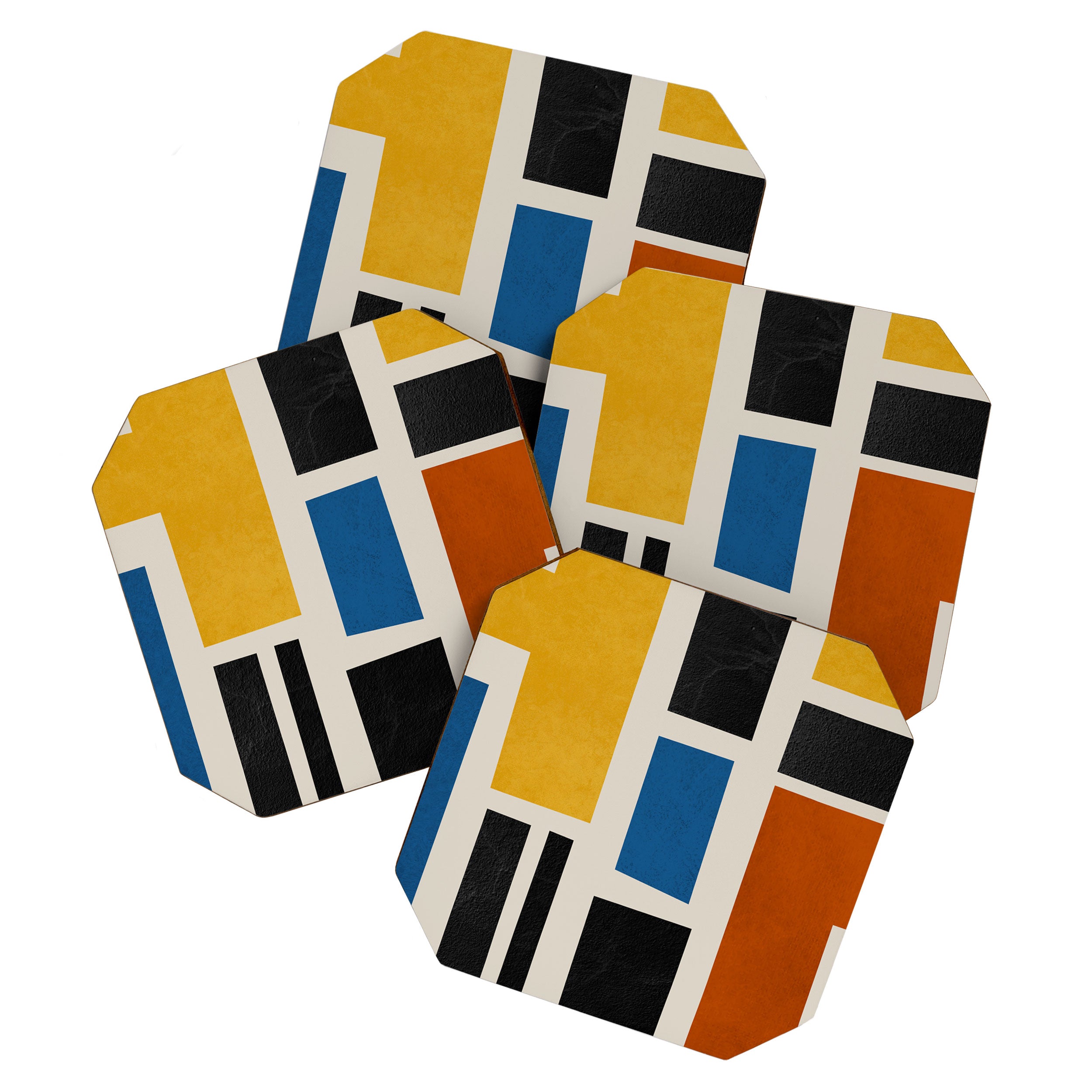 Mid Century Primary Colors Composition 2 Coaster Gallery Image 1