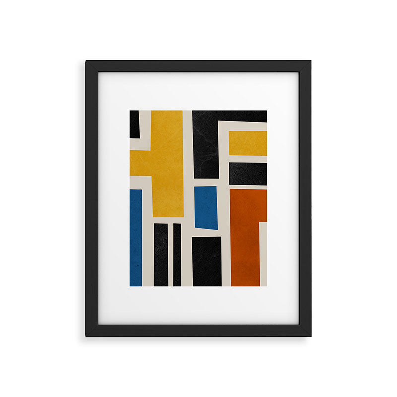 Mid Century Primary Colors Composition 2 Framed Art Print Gallery Image 4