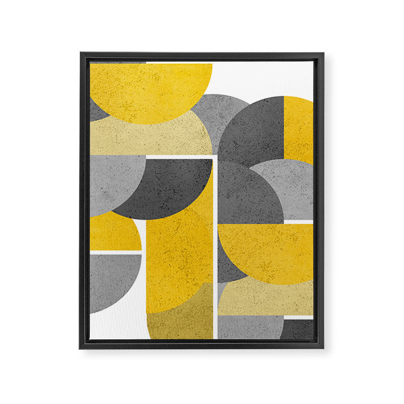 Modern Yellow and Gray Geometric 3 Framed Canvas Print Gallery Image 6