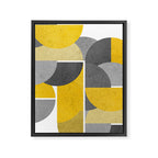Modern Yellow and Gray Geometric 3 Framed Canvas Print Gallery Image 6