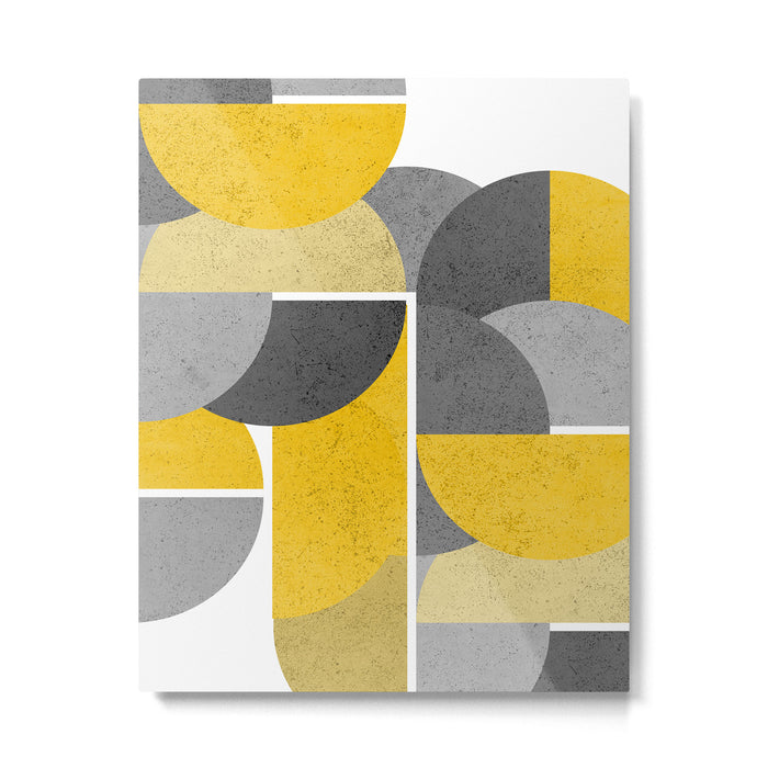 Modern Yellow and Gray Geometric 3 Metal Print Gallery Image 1