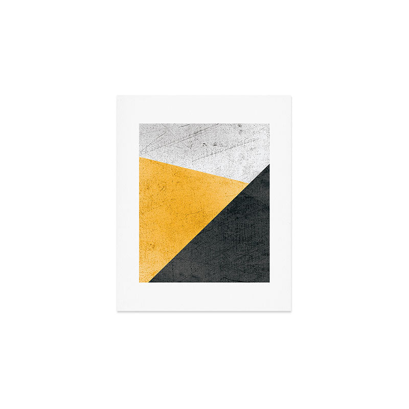 Modern Yellow & Black Geometric Art Print Gallery Image 1