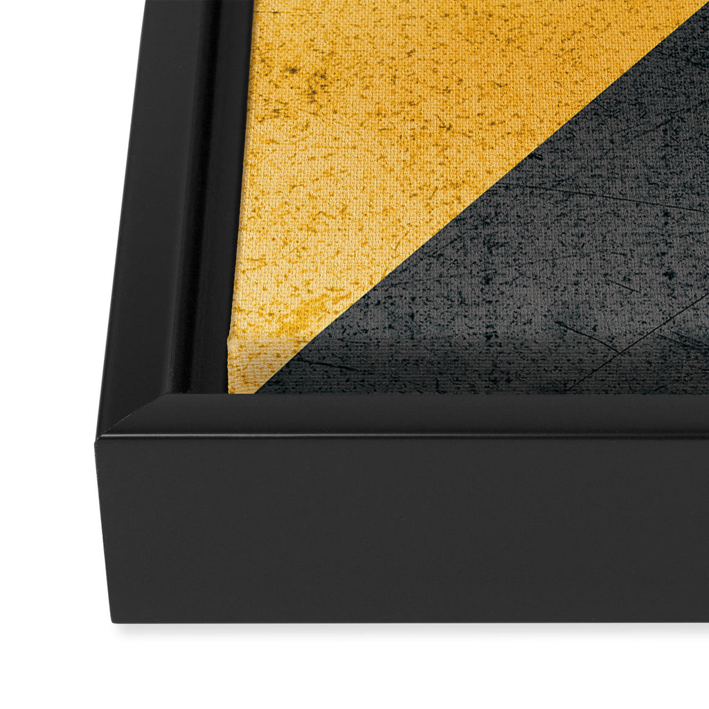 Modern Yellow & Black Geometric Framed Canvas Print Gallery Image 3
