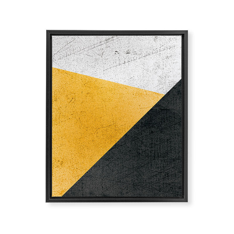 Modern Yellow & Black Geometric Framed Canvas Print Gallery Image 6