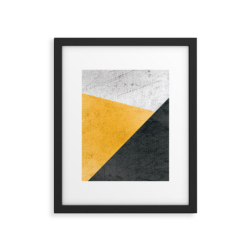 Modern Yellow & Black Geometric Framed Art Print Gallery Image 5