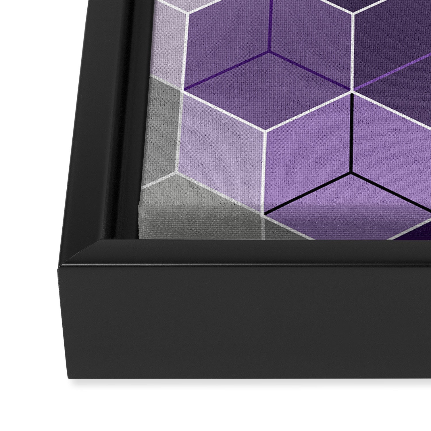 PURPLE GRAY GEOMETRIC COMPOSITION 6 Framed Canvas Print Gallery Image 3