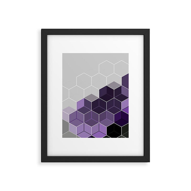 PURPLE GRAY GEOMETRIC COMPOSITION 6 Framed Art Print Gallery Image 5