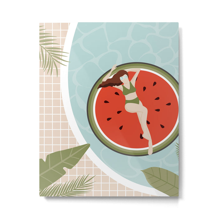 Tropical Watermelon Float Metal Print Gallery Image 1