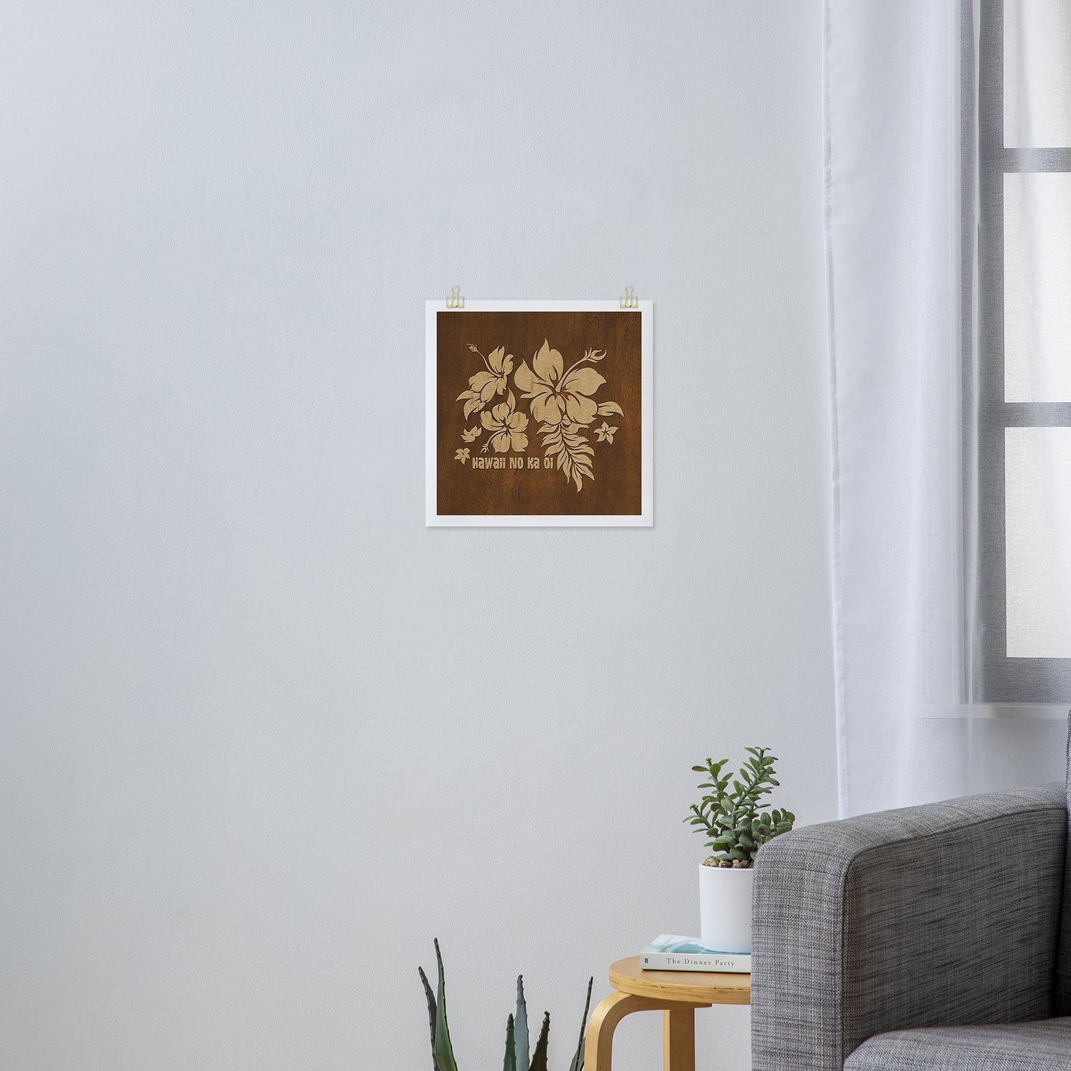 Hibiscus Pareau Hawaiian Floral Aloha Shirt Print Art Print Gallery Image 3