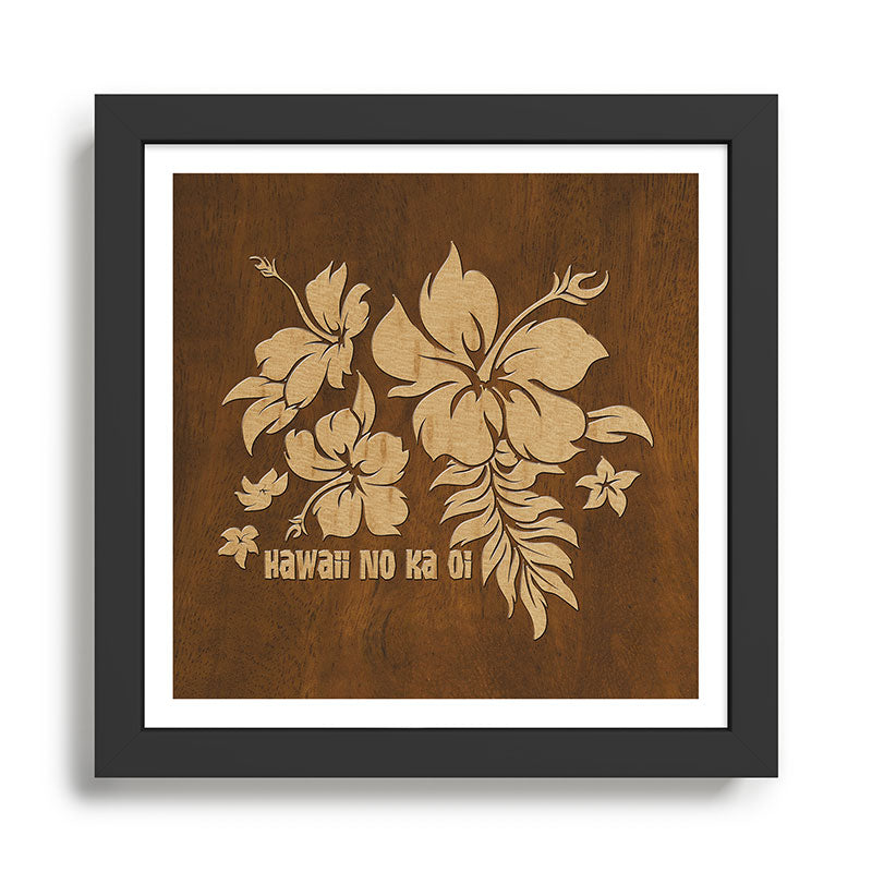 Hibiscus Pareau Hawaiian Floral Aloha Shirt Print Framed Art Print Gallery Image 1