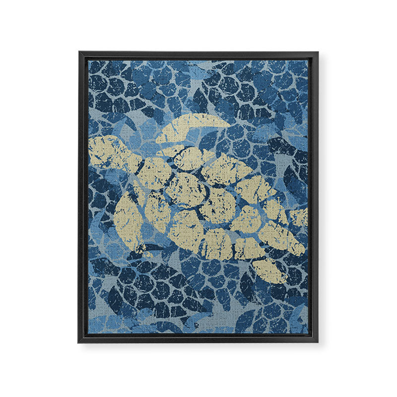 Honu Sea Turtle Hawaiian Tapa  Framed Canvas Print Gallery Image 8