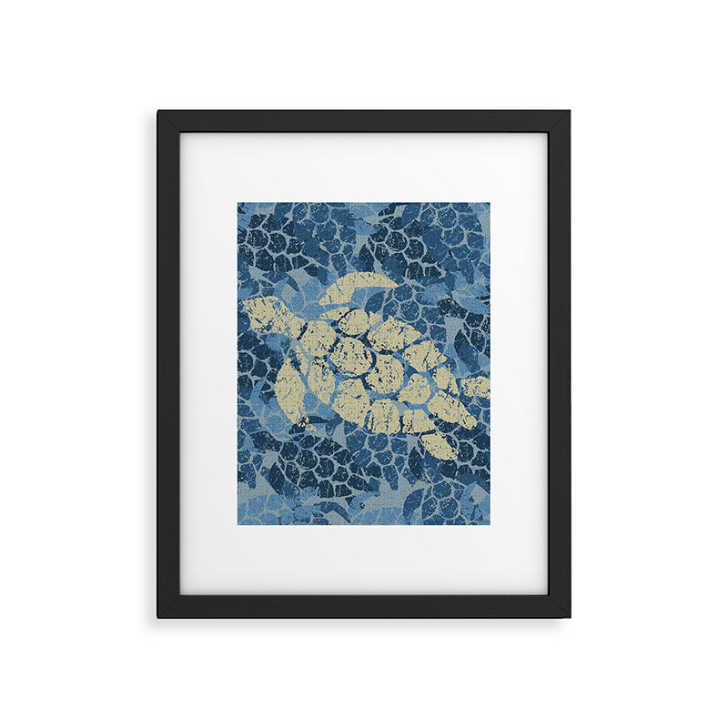 Honu Sea Turtle Hawaiian Tapa  Framed Art Print Gallery Image 6