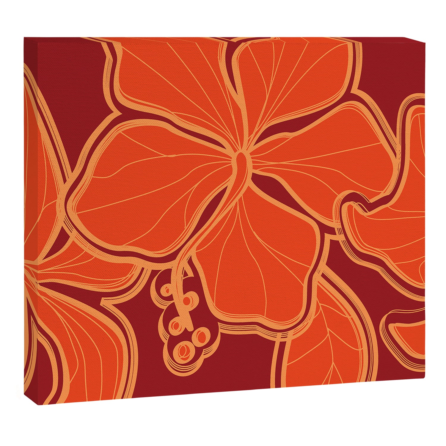 Kailua Hibiscus Hawaiian Sketchy Floral Design Canvas Print Gallery Image 3