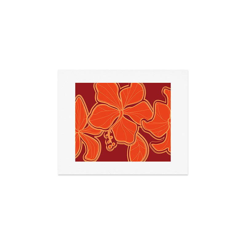 Kailua Hibiscus Hawaiian Sketchy Floral Design Art Print Gallery Image 1