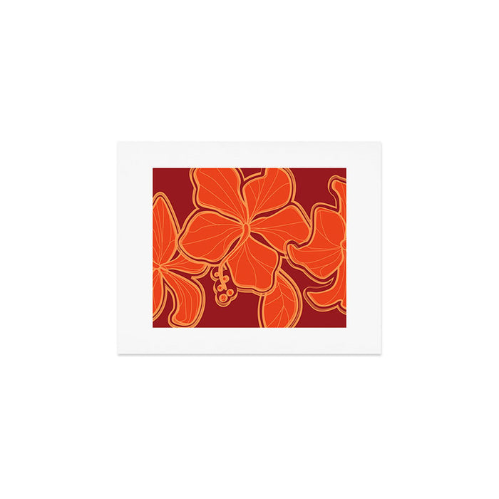 Kailua Hibiscus Hawaiian Sketchy Floral Design Art Print Gallery Image 1