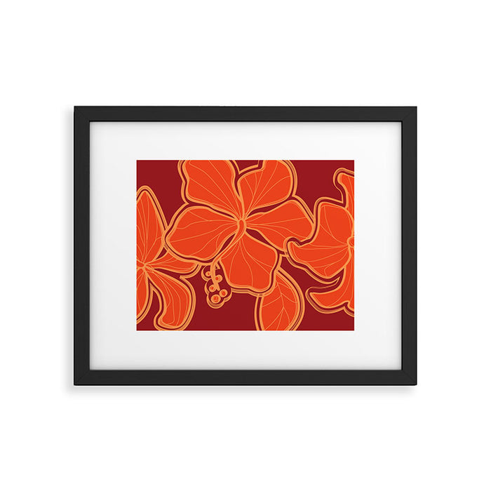 Kailua Hibiscus Hawaiian Sketchy Floral Design Framed Art Print Gallery Image 1