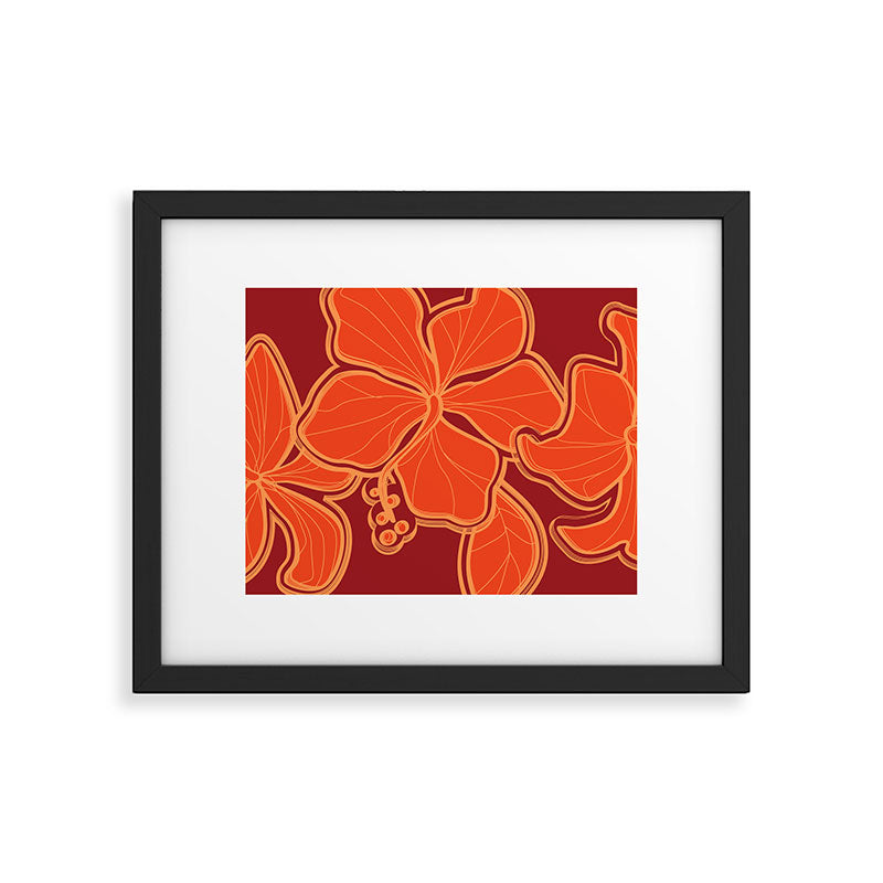 Kailua Hibiscus Hawaiian Sketchy Floral Design Framed Art Print Gallery Image 6