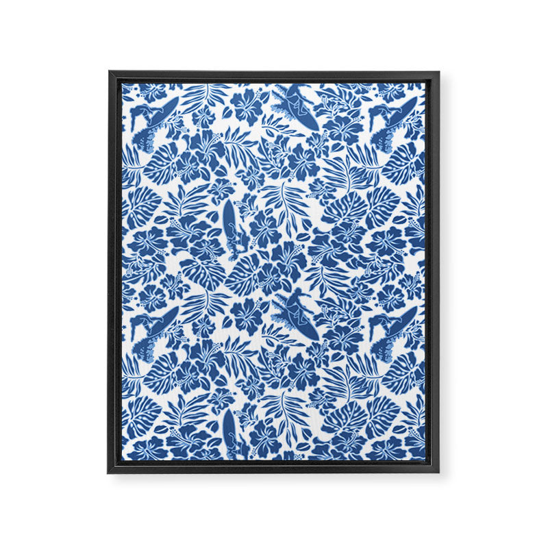 Surf Pareau Hawaiian Hibiscus Aloha Shirt Print Framed Canvas Print Gallery Image 3