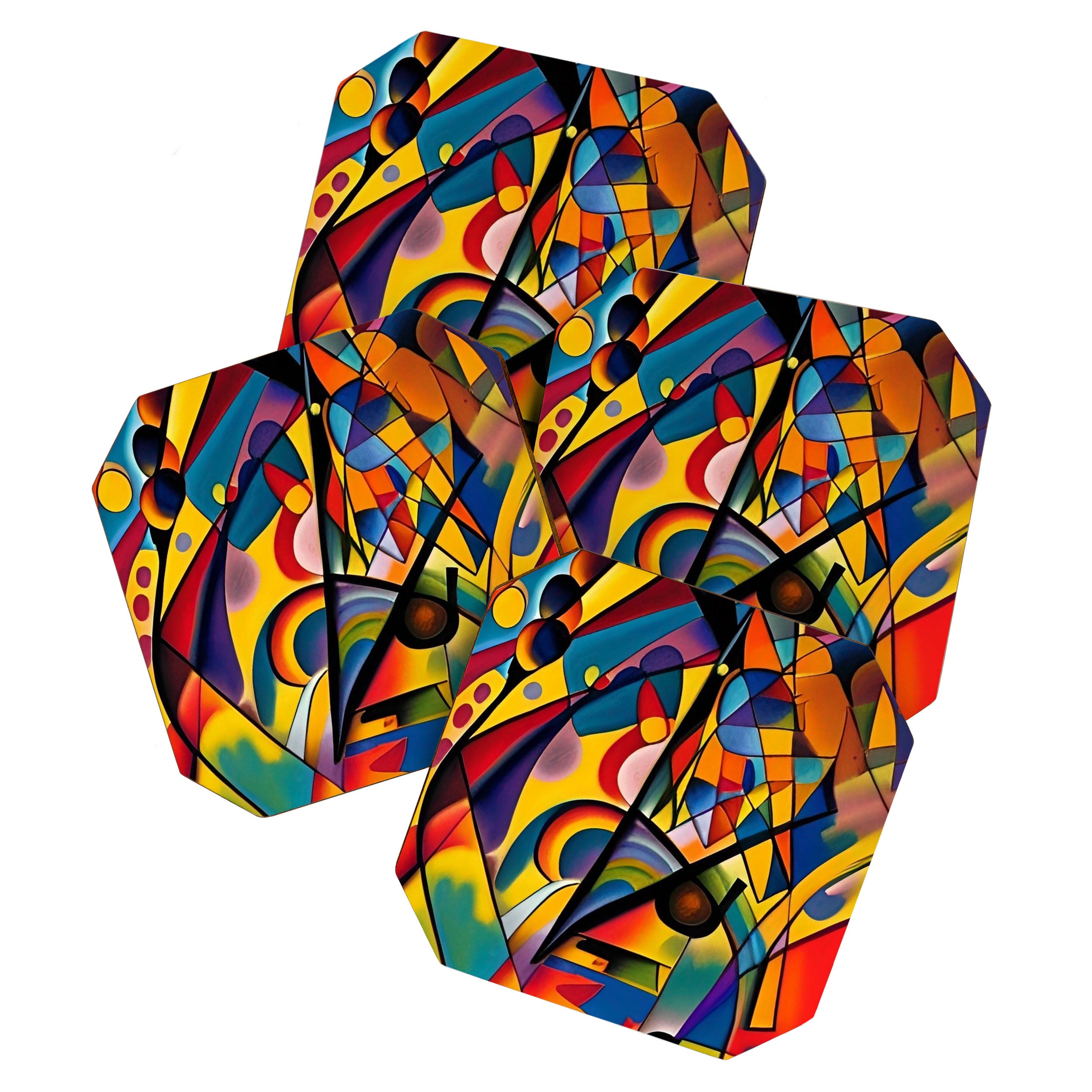 Bright Shape Composition Coaster Gallery Image 1