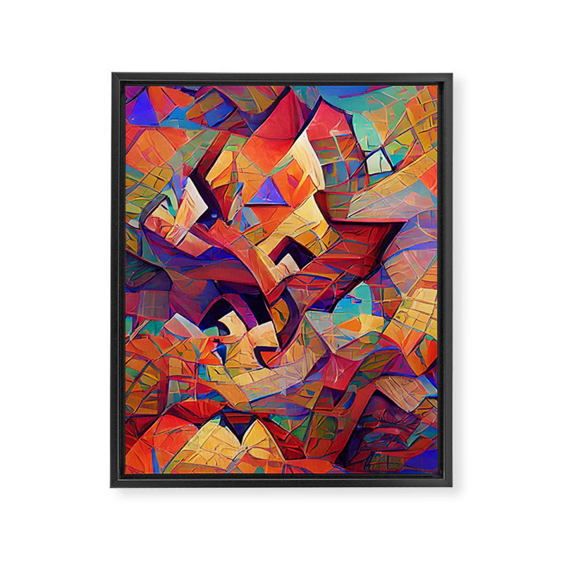 Colorful Distorted Squares Framed Canvas Print Gallery Image 6