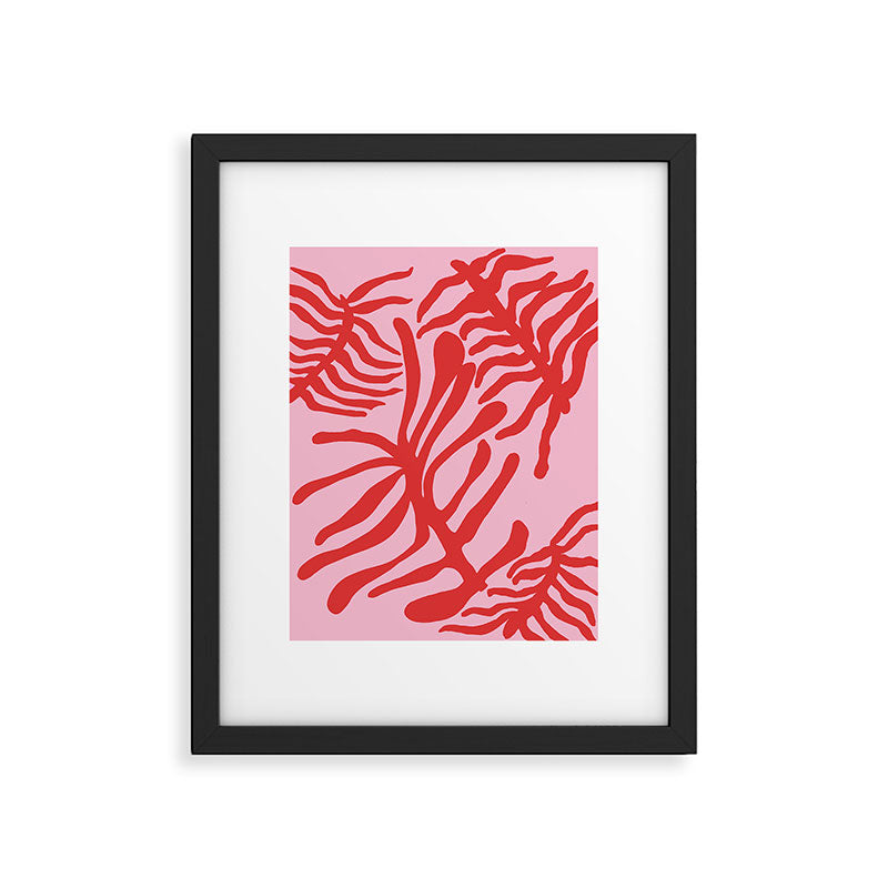 kelp - red & pink Framed Art Print Gallery Image 5
