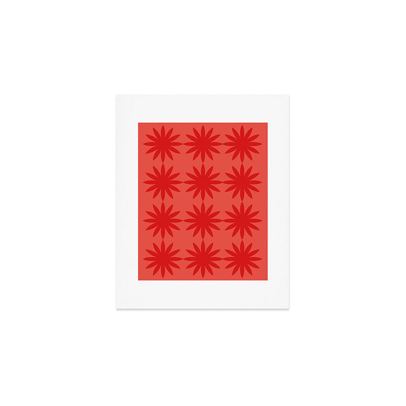 Red star flower Art Print Gallery Image 1