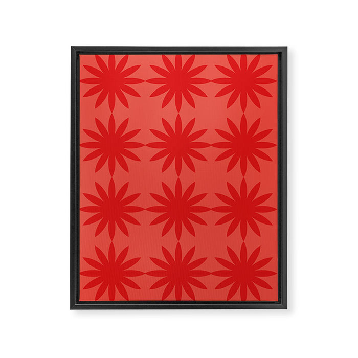 Red star flower Framed Canvas Print Gallery Image 1