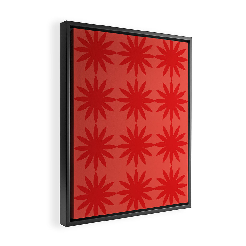 Red star flower Framed Canvas Print Gallery Image 2